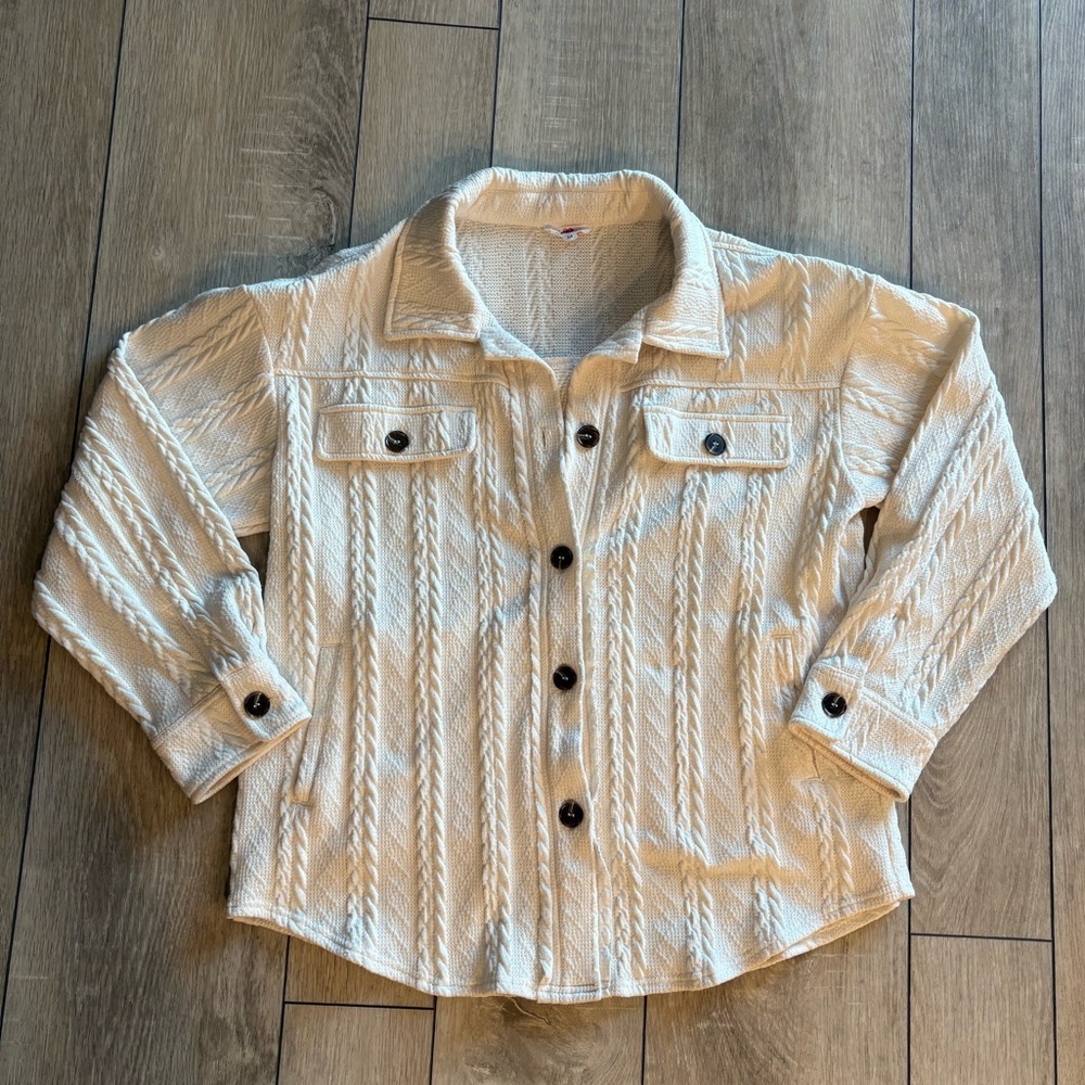 Cream button up sweater/jacket